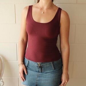 SKIMS Maroon Tank Top